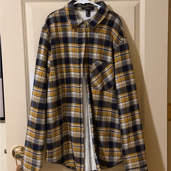 Forever 21 Other - Forever 21 Yellow and Blue Plaid Shirt Jacket